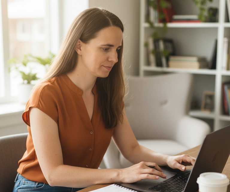 Arbeitsweise Produktfotografie Studio Produktfotografin bei der Bildbearbeitung im Studio Workflow Produktfotografie