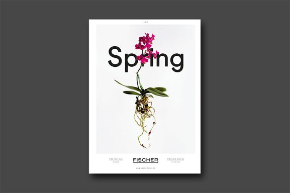 Referenz Stilllife-Fotografie & Feinfreistellung – Cover Spring Magazin-Cover Spring für Mode Fischer mit detailreich freigestellter pinkfarbener Orchidee und feinen Wurzeln vor weißem Hintergrund